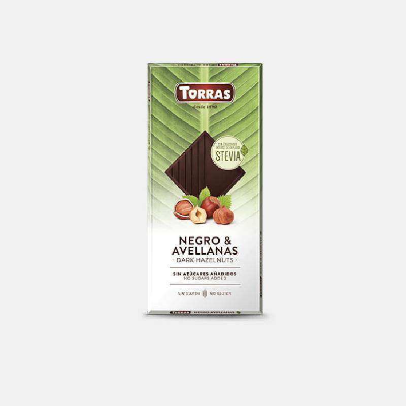 Torras Tablette Noir & Noisettes sans sucres ajoutés 125 g