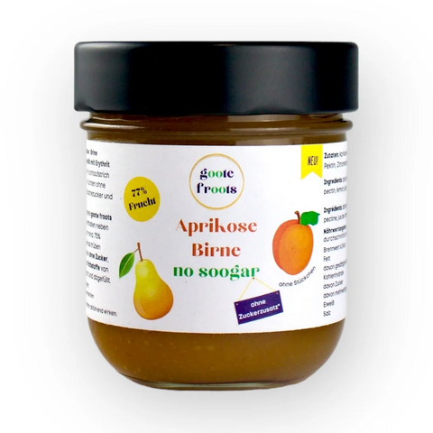 GootesFood - Confiture sans sucre ajouté - abricot, poire 230 g - Délices Low Carb