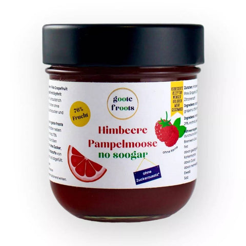 GootesFood - Confiture framboise pamplemousse sans sucre 230 g - Délices Low Carb