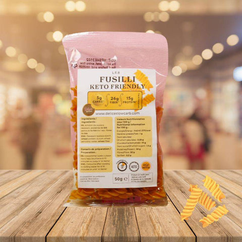 Fusilli keto protéinés Délices Low Carb 50g, pâtes low carb à 5g de glucides nets