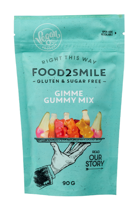AC203 - Food2Smile -  Gimme Gummy mix sans sucre 90g - Délices Low Carb