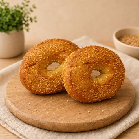 Délices Low Carb - Bagel keto sans gluten au sésame (2 X 75 g) - Délices Low Carb