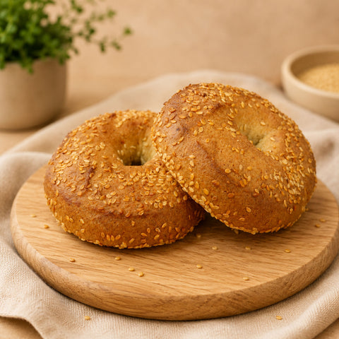 Bagel Keto Sans Gluten au Sésame – Délices Low Carb (2 x 75 g) - Délices Low Carb