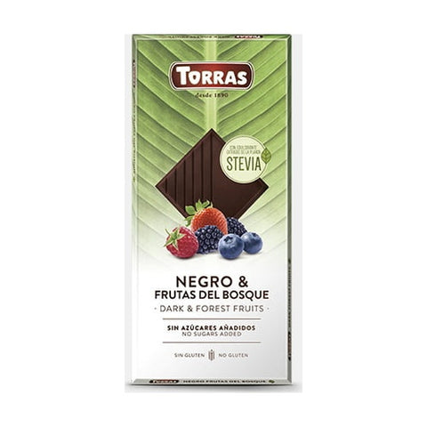 Torras - Tablette noir Fruits des bois 125 g - Délices Low Carb