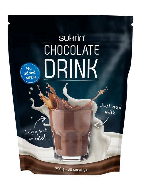 Sukrin - Chocolate Drink sans sucres ajoutés (2 formats) - Délices Low Carb