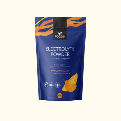 FOODIN - Electrolytes en poudre mangue-mandarine sans sucres ajoutés 240 g