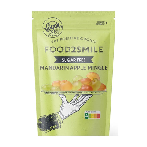 Food2smile - Bonbons sans sucres : Mandarine & Pomme 85 g - Délices Low Carb