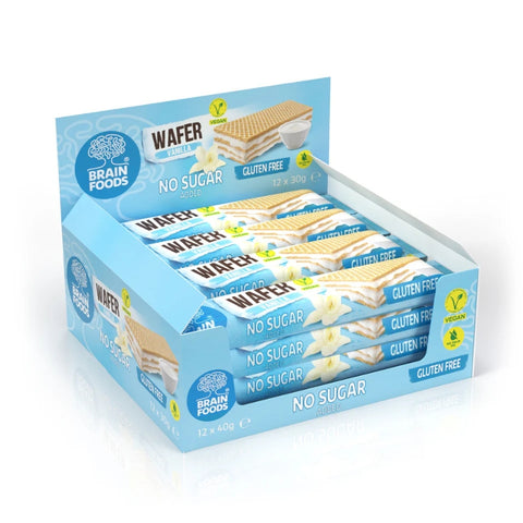 Brain Foods - Gaufrette vanille sans gluten & sans sucre 40 g - Délices Low Carb