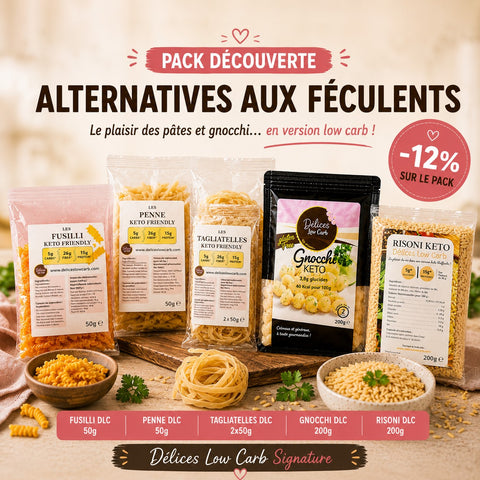 PACK DÉCOUVERTE : Alternatives low carb aux féculents - Délices Low Carb