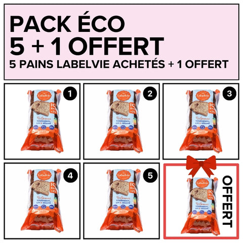 PACK ÉCO - 5 pains IG bas achetés + 1 offert - Délices Low Carb