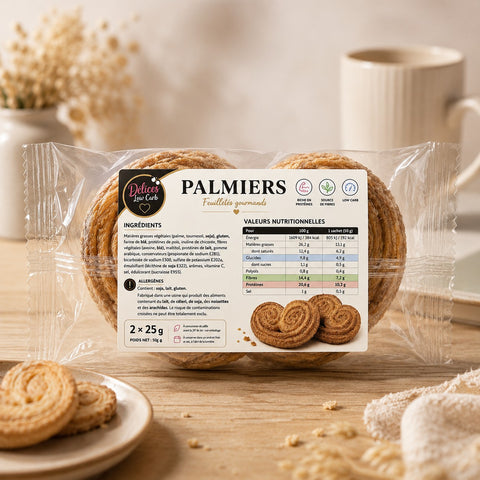 Palmiers Feuilletés – Délices Low Carb (2 × 25 g)