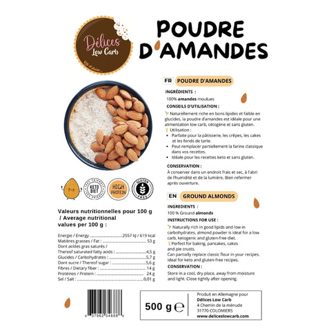Délices Low Carb - Poudre d'amandes - Délices Low Carb