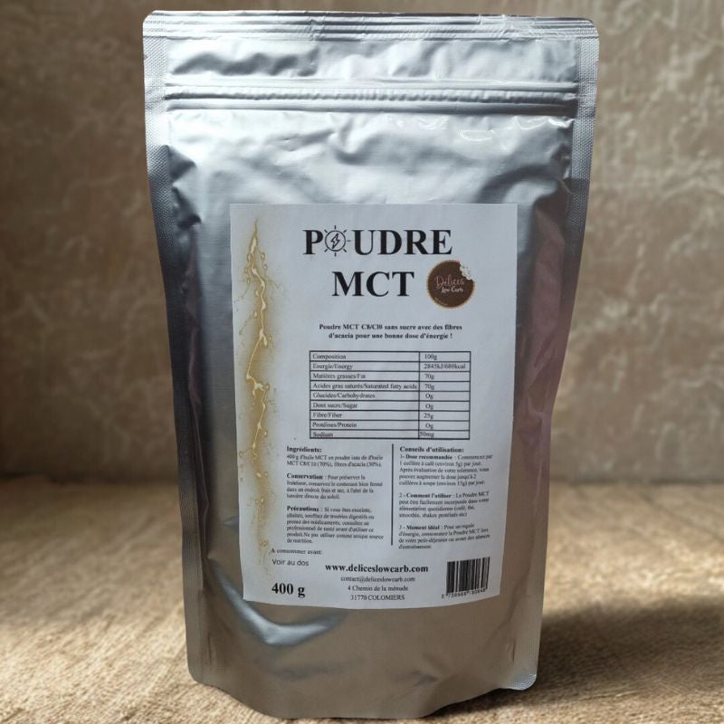 Poudre MCT « Énergie Pure » Délices Low Carb 400 g