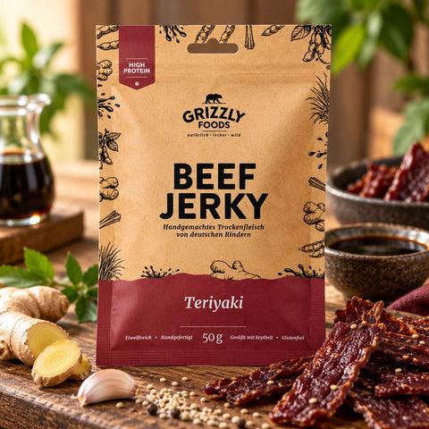 Bœuf séché Teriyaki 50 g - Grizzly Foods