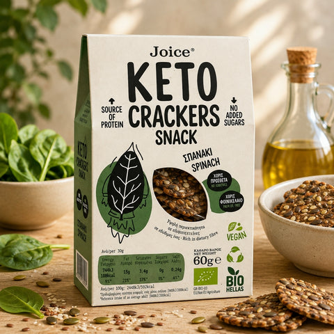 Joice - Keto Crackers snack épinards BIO, 60 g