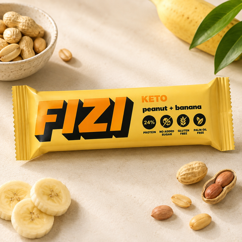 FIZI - Barre protéinée keto Cacahuète & Banane, 45 g
