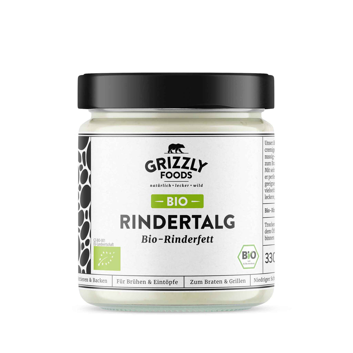 Suif de bœuf bio Grizzly Foods 330 g