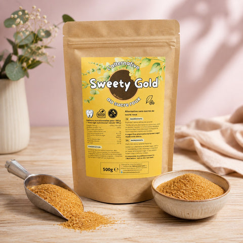 Sweety Gold Délices Low Carb 500 g – édulcorant goût cassonade à base d'érythritol et de stévia