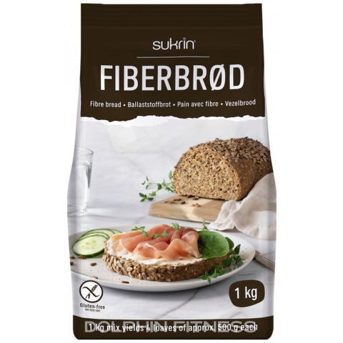 Sukrin, Fiber Bread keto & sans gluten, 1 kg - 2,3 g de glucides / 100 g - Délices Low Carb
